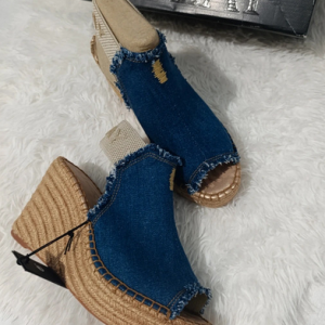 Sandalias Peep-Toes Replay Denim con Plataforma – Talla 38