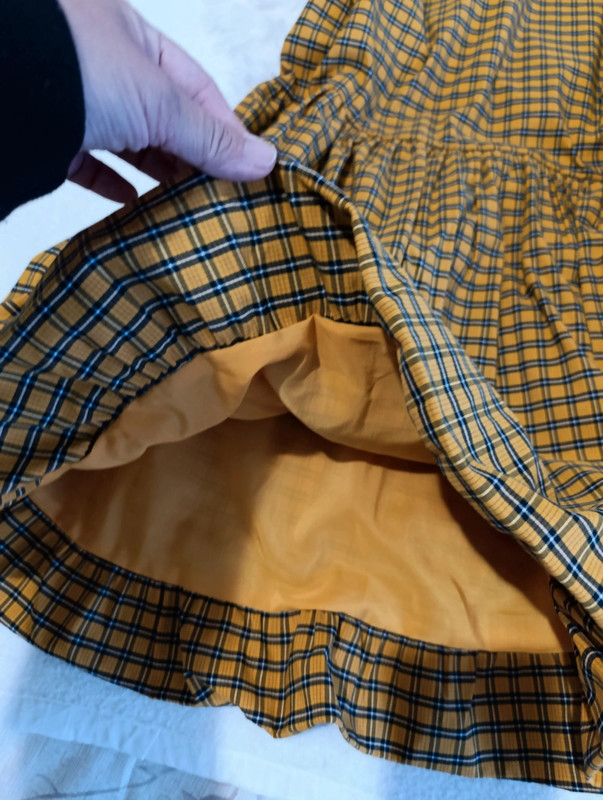 Vestido globo mostaza de cuadros Levi’s – Talla L - Imagen 4