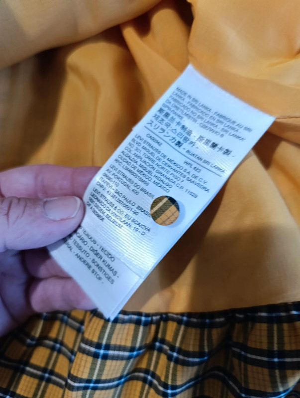 Vestido globo mostaza de cuadros Levi’s – Talla L - Imagen 3
