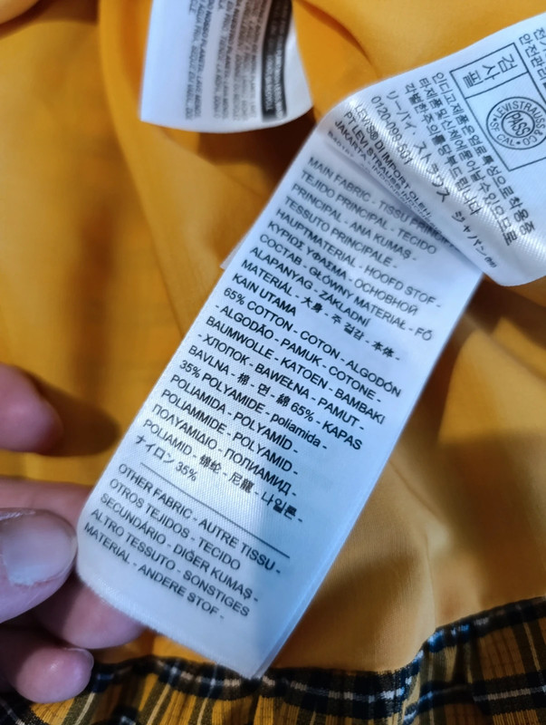 Vestido globo mostaza de cuadros Levi’s – Talla L - Imagen 2