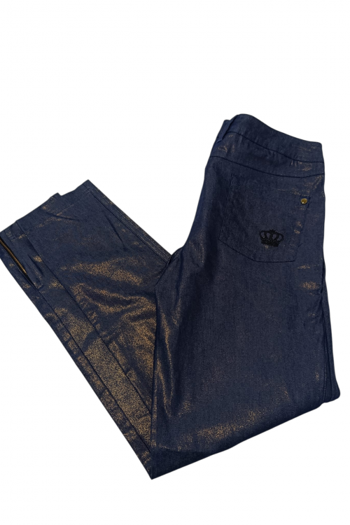 Pantalón Adidas Respect Me denim azul metalizado dorado