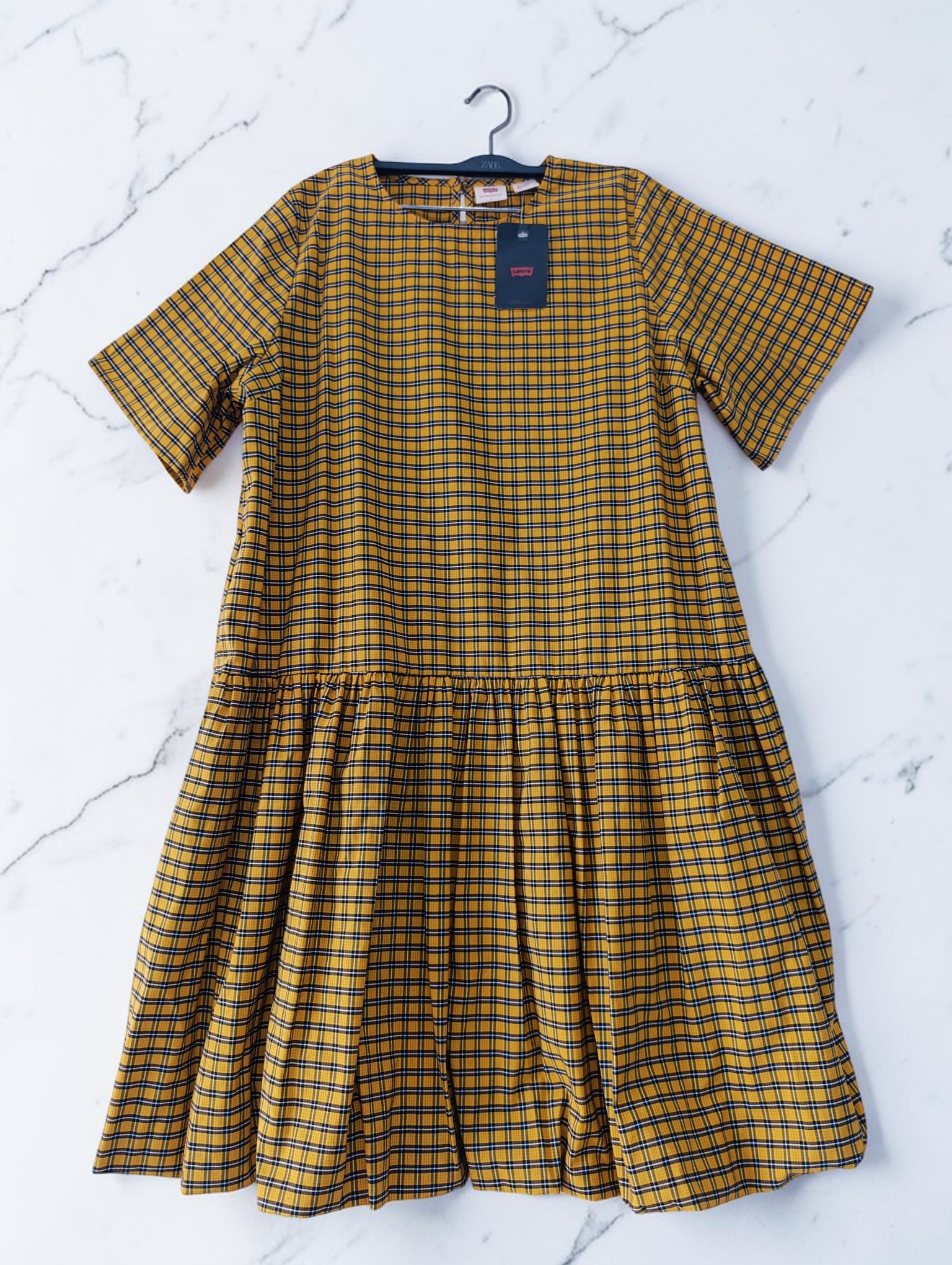 LEVI'S Vestido cuadros globo oversized